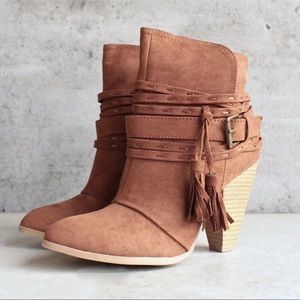Brown Suede Booties